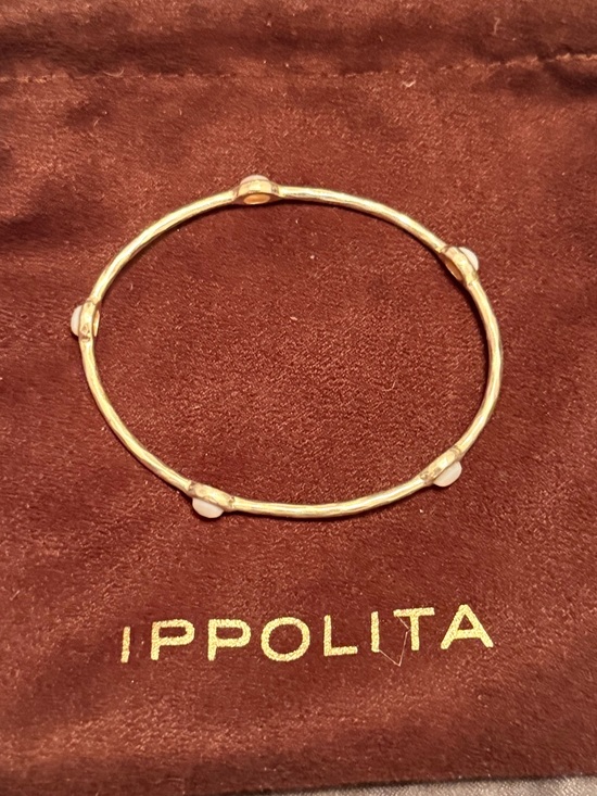 Ippolita Jewelry - Ippolita Silver Bangle with White Stone Accents
